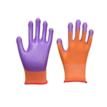 Luvas de nylon de nylon roxo laranja da série de jardim